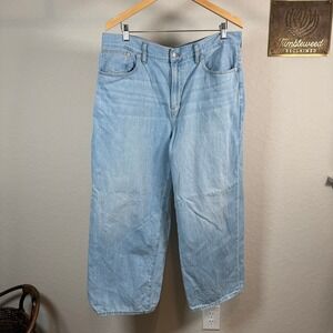 Madewell The Perfect Vintage Wide Leg Crop Jean Light Wash Size 32